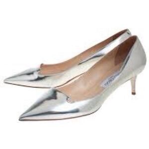 new jimmy choo silver allure pumps